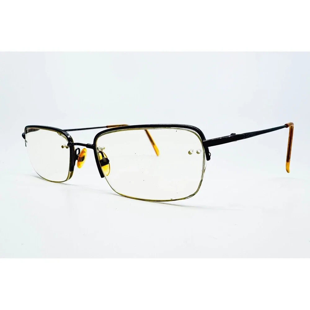 Unbranded Eyeglass Frames Mens Black Rectangular Half Rim 52-18-140